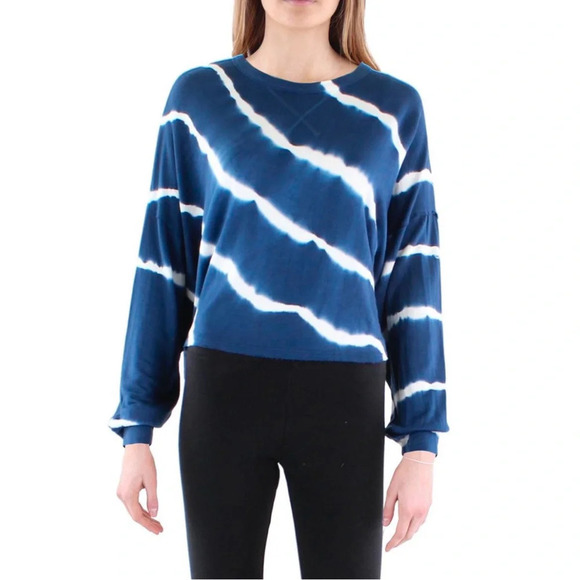 Anthropologie Maronie Blue Tie-Dye Pullover Crewneck Long Sleeve NWT Size Small - Picture 2 of 4